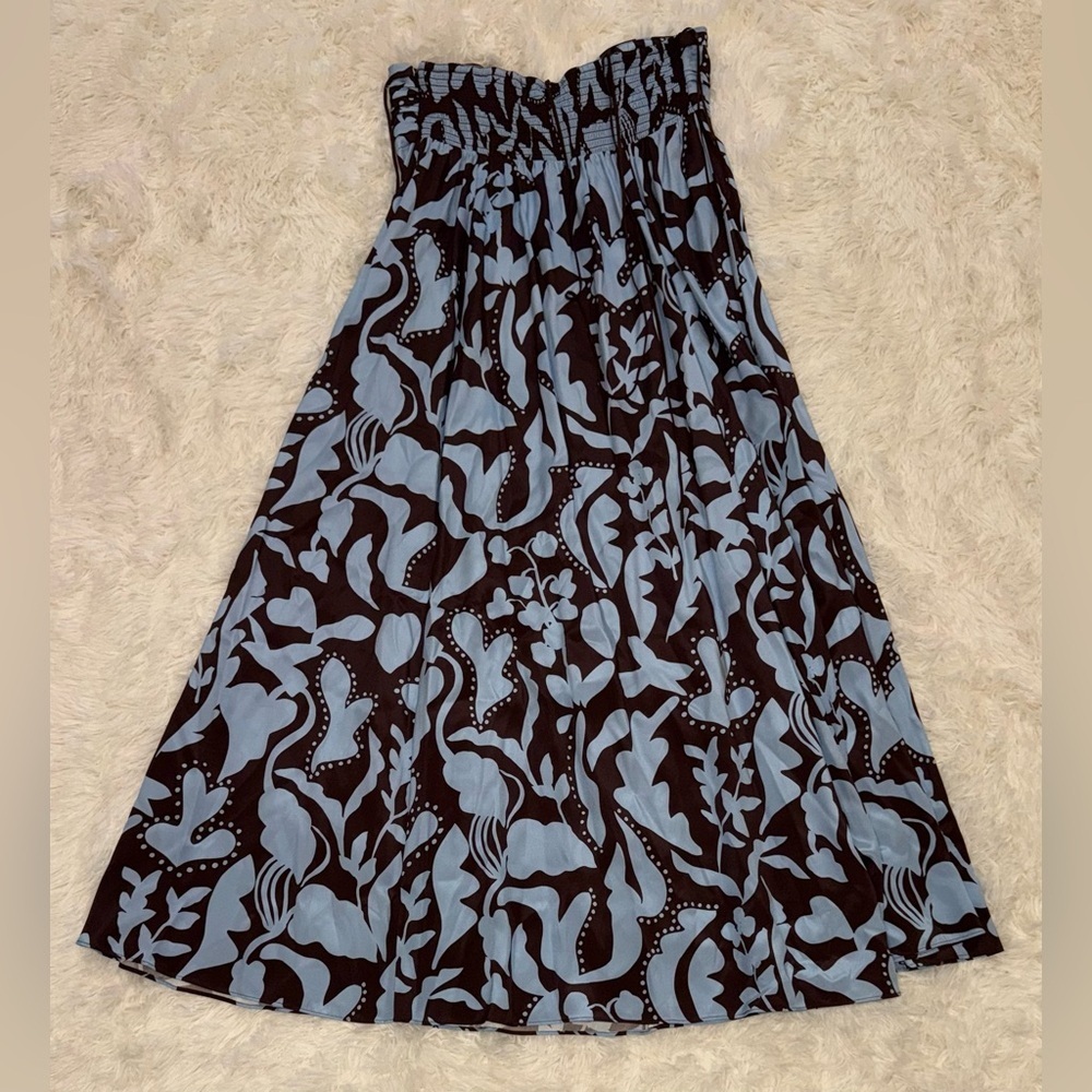 NEW LA LIGNE Floral Halter Neck Silk Midi Summer Dress Size L - Picture 6 of 9